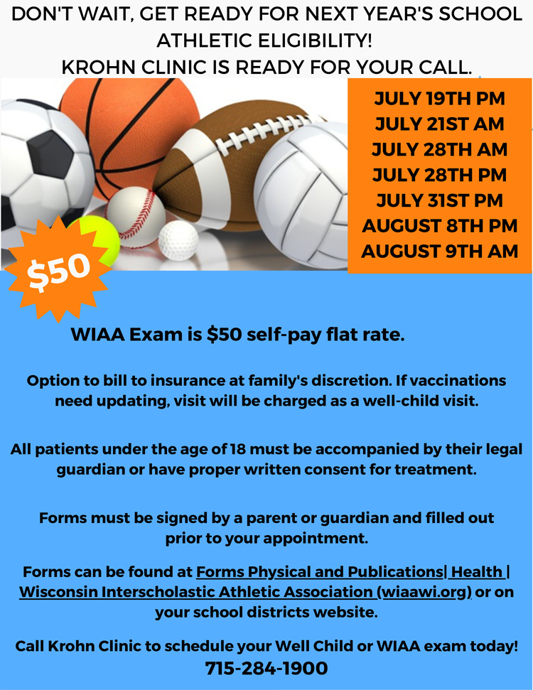 WIAA Exams offering for 2023